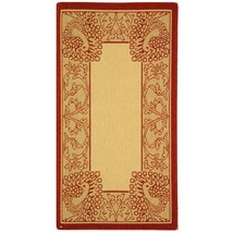 SAFAVIEH Courtyard Collection Accent Rug - 2' x 3'7", Natural & Red, Non-Sheddin - £23.44 GBP