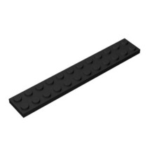 100pcs Part 2445 Plate 2X12 Black Building Pieces Classic Parts Compatible Brick - £39.69 GBP