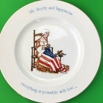 Holly Hobbie Betsy Ross Sewing American Flag Collector Plate 10&quot; Vtg 1976 USA - £32.13 GBP