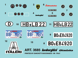 Skill 3 Model Kit Lamborghini Diablo 1/24 Scale Model Italeri - $70.63