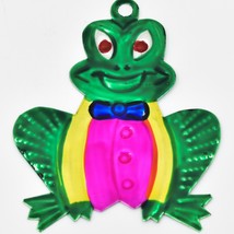 Handmade Punched Tin Frog Prince  Painted Metal Folk Art Ornament Made i... - $8.90