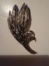 Vintage Brooch Silver Tone Wings Pinback Pin Jewelry  - £15.41 GBP