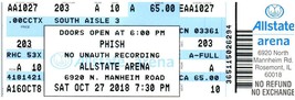 Phish Concierto Ticket Stub Octubre 27 2018 Columbus Ohio - £27.17 GBP