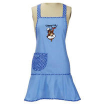 Happy Dog Embroidered Girlie Apron by Kay Dee Designs - $19.79