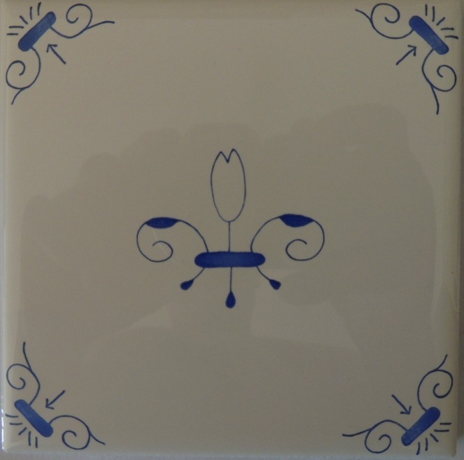 Blue and White Tile Delft Style Oxen wall tile  - $8.00