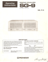 Pioneer SG-9 Operating Instructions Manual PDF Copy 4G USB Stick - $18.75