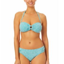 Time And Tru Women&#39;s O Ring Halter Bikini Top SMALL (4-6) Turquoise Cove New - £11.82 GBP
