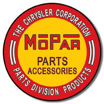 Mopar The Chrysler Corporation Parts and Accessories Metal Sign - $20.95