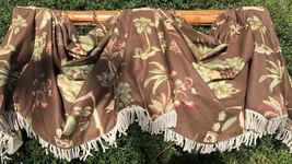 Handcrafted Bamboo Palms Tropical Fringed 38&quot; Valance Decorator Upholstery  - £58.73 GBP