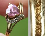 Estate Sale! 10k GOLD solid ring PINK SAPPHIRE heart size 8 womens TESTED - $149.99