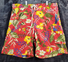 Covington Shorts Mens Large Multi Floral Polyester Flat Front Pockets Drawstring - £10.37 GBP