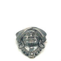 Vintage Signed Sterling SB Silverman Brothers Repousse Turban Tribal Head Brooch - £59.71 GBP