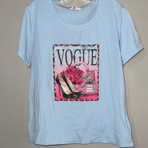 Vogue Graphic Light Blue Women&#39;s Tee - $11.76