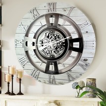 England Line Wall clock 36 inches with real moving gears White Farmhouse - £350.10 GBP