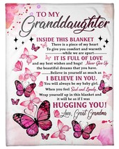 To My Granddaughter Blanket Gift For Girl Love Grandma Butterly Custom Blanket - £28.11 GBP+