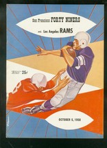 SAN FRANCISCO 49ers v RAMS OFFICIAL NFL PROGRAM 10/5/58 VF - $157.63