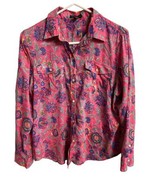 Lauren Ralph Lauren Petites Pink Floral Roll Tab Blouse With Pockets PL ... - £14.73 GBP