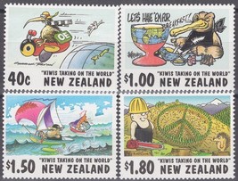 ZAYIX New Zealand 1472-1475 MNH Cartoonists Ships Planes - £3.73 GBP