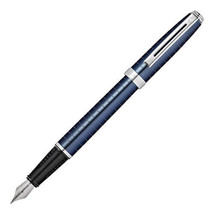 Cross Prelude Fountain Pen w/ Engraved Lines (Cobalt Blue) - Fine - £76.89 GBP