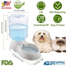Automatic Dog Cat Pet Feeder Water Bottle Dispenser Self Feeding Bowl Dish 3.5L - £31.41 GBP