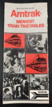 Vintage 1976 Amtrak Midwest Train Timetables April 25 w/ Map - £9.43 GBP