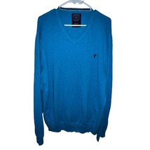 AMERICAN EAGLE OUTFITTERS Men&#39;s Blue V-Neck Athletic-Fit Cotton Sweater ... - $10.83