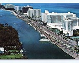 Antenna Vista Indiano Fiume E Miami Spiaggia Florida Fl Unp Cromo Cartol... - $3.03