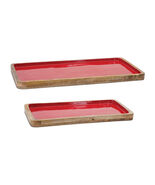 Red Wooden Tray (Set of 2) - 790589 - $1,102.80 MXN