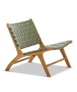 Wood chair And Braided Leather from Morocco, Armchair In Wood And Woven ... - $614.10 CAD