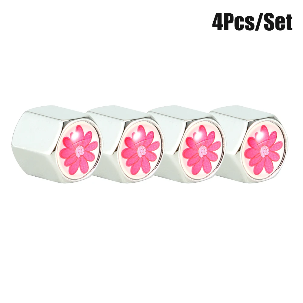 4Pcs/Set Little Safflower Logo Emblem Tire Stem Caps Tyre Accessories Valve Caps - $50.67