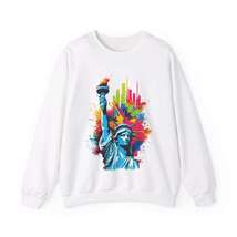 Majestic Statue Liberty Sweatshirt: Iconic Artistry Close to Your Heart - £40.96 GBP