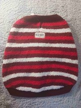 NWT Old Navy Red White Brown Striped Cozy Festive Holiday Pet Sweater Large - £8.12 GBP