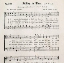 1883 Gospel Hymn Hiding In Thee Sheet Music Victorian Church Religious ADBN1ggg - £11.87 GBP