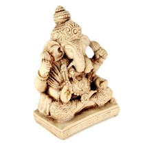 GANESHA STATUE 3&quot; Small White Resin Hindu Elephant God NEW Indian Lord G... - $189.41 MXN