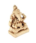 GANESHA STATUE 3&quot; Small White Resin Hindu Elephant God NEW Indian Lord G... - $9.95