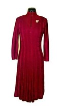 Nine West Sweater Dress Plum Women Size Medium Cable Knit V Neck 3/4 Sleeve - £36.40 GBP