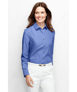 Lands End Womens Long Sleeve Supima NI Shirt French Blue New - $473.55 MXN
