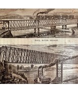 Fall River And Leavenworth Bridge 1876 Worlds Fair Expo Victorian Woodcu... - $69.99