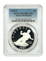 1997-S $1 Jackie Robinson PCGS PR70DCAM - $305.55