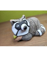 Casals Peru Racoon w Fish Figurine Clay Pottery Handmade Figurine HTF Vi... - $19.58