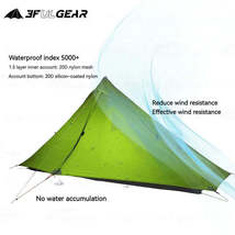 3F UL GEAR Lanshan1 Pro Ultralight Camping Tent - 20D Double Layer Silicone Wate - £30.80 GBP+