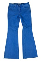Zenana Mid Rise Flare Jeans Raw Hem Denim Womens Size S Periwinkle Blue ... - $542.31 MXN