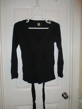 Old Navy Maternity Black Faux Wrap Blouse Shirt Top Medium - $15.16