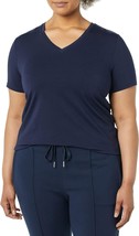 Amazon Women&#39;s Navy Blue  Perfect Short-Sleeve V-Neck T-Shirt - Plus Siz... - £9.89 GBP