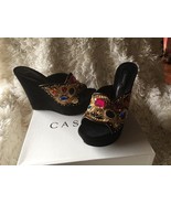 Casadei Women&#39;s 140mm Swarovski &amp; Sequin Suede Wedges SZ 41 US 10 NEW - $1,654.53 CAD