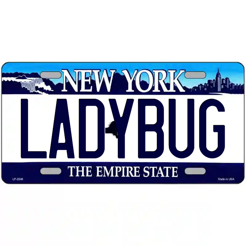 Ladybug New York Blue Metal Sign - $15.50