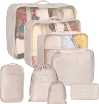 8 Set Packing Cubes for Suitcases, Kingdalux Travel Luggage Packing Organizers w - £12.09 GBP