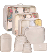 8 Set Packing Cubes for Suitcases, Kingdalux Travel Luggage Packing Orga... - £12.09 GBP