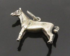 925 Sterling Silver - Vintage Standing Horse Animal Motif Pendant - PT17139 - $32.83