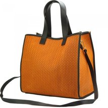 Emily weave tote orange handbags 420058 thumb200